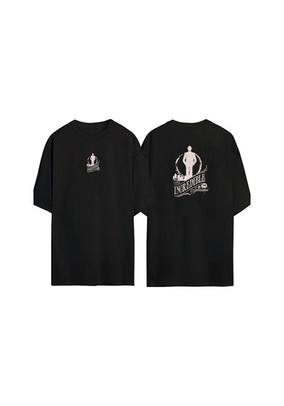 Thewert Unisex Clothing The Incredibles Ön Arka Baskılı Sıyah Oversize T-shirt Siyah
