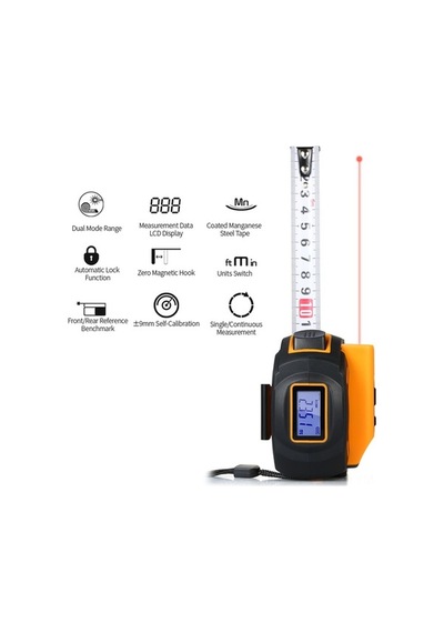 Dancemonkey Sndway Lazer Mesafe Ölçer, 5m-60m Aralık, Lcd Ekranlı, Taşınabilir