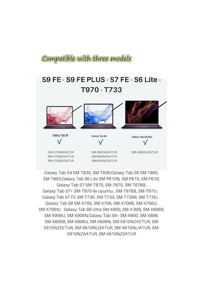 Galaxy Tab S9 Fe - S9 Plus Uyumlu Avuç İçi Algılamayan Dokunmatik Stylus Spen Kalem Siyah