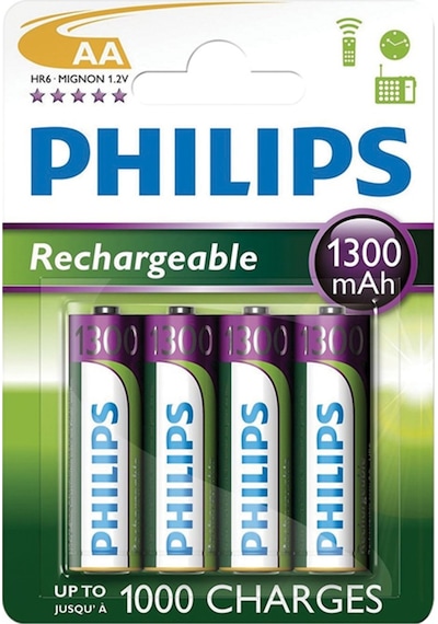 Philips R6B4A130/10 1300 mAh AA Ni-MH Şarj Edilebilir Kalem Pil 4'lü