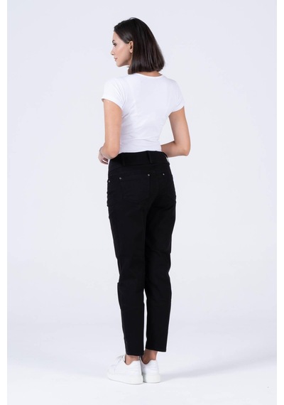 Busa Hamile Alt Karın Bantlı Skinny Dar Paça Kot Pantolon Siyah-siyah
