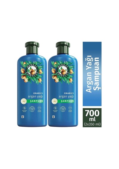 Vegan Şampuan Onarıcı Argan Yağı 350ml X 2 Adet Tüm Saç Tipleri