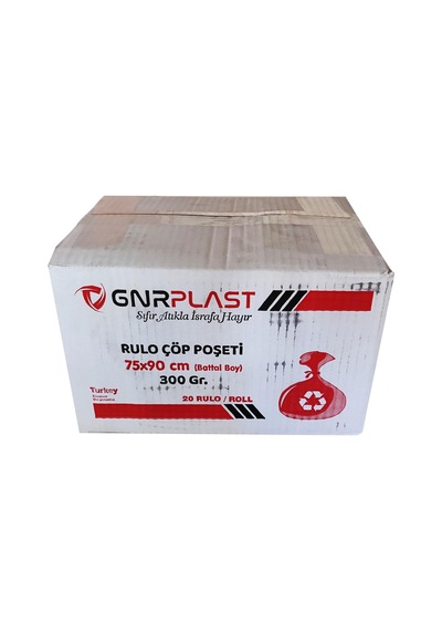 Gnr Endüstriyel 2 Kat Battal Çöp Torbası Poşeti Siyah 300 G 20 x 10'lu 75 x 90 CM