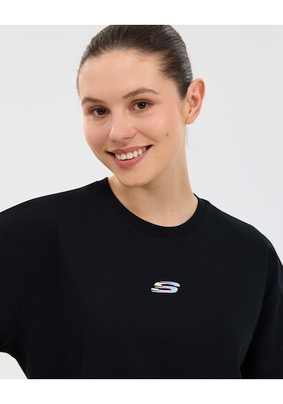 Skechers W Graphic T-shirt Short Sleeve T-shirt Kadın Siyah Tshirt S2610017-3817