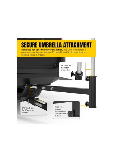 Maxxhaul 50102 Hitch Mount Şemsiye Tutucu - Dayanıklı Ve Sağlam - Büyük Veranda Ve Dış Mekan Şemsiyeleri İçin Diğer Maxxhaul 50102 Hitch Mount Şemsiye Tutucu - Dayanıklı Ve Sağlam - Büyük Veranda Ve Dış Mekan Şemsiyeleri İçin Diğer