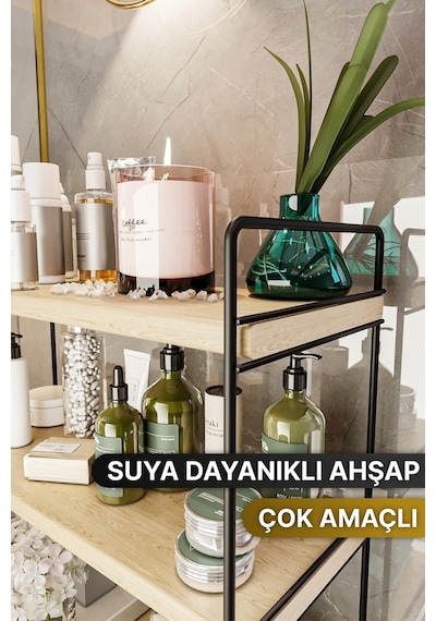 Bino Masaüstü Tezgahüstü Düzenleyici Organizer Çok Amaçlı Mutfak Banyo Rafı Siyah