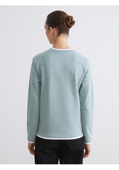 Lcw Eco Yeşil Bisiklet Yaka Kadın Sweatshirt