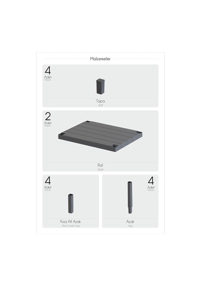 Deconox Modüler 2 Katlı Çok Amaçlı Plastik Raf - 38x50x29 Cm Banyo, Mutfak Ve Tezgah Üstü Organizeri - Aletsiz Ko Çok Renkli