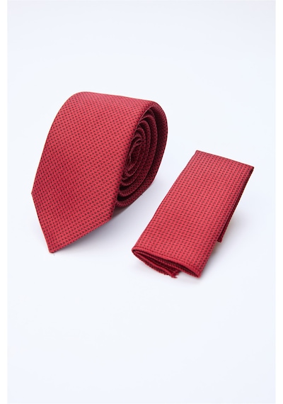 İmza Desenli 7 Cm Kravat 1090260130 Kırmızı - Lacivert
