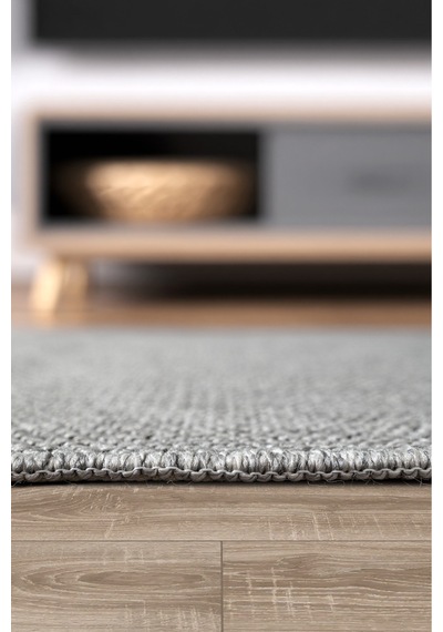 Kaymaz Taban Yıkanabilir Krem Halı Jüt Kilim Yıkanabilir Örme Gri Sisal Kilim Gri Gri