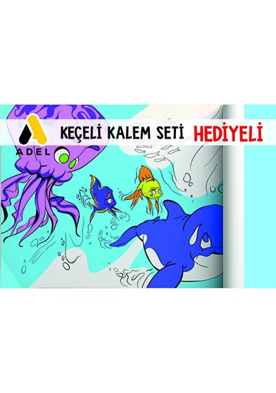 30x120 Boyama Rulosu Yaman Sualtı Macerası + Adel 12'li Keçeli Bo