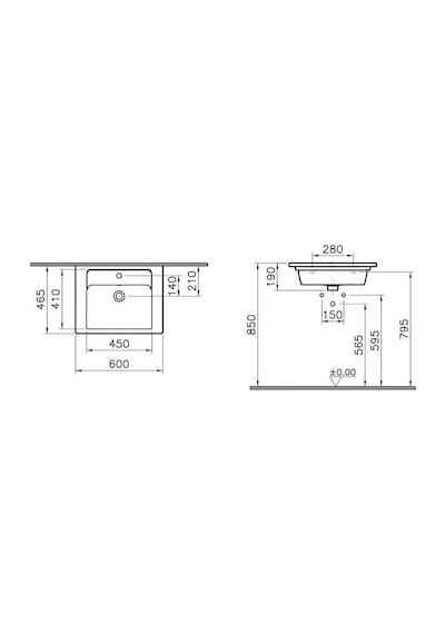 VitrA 7055B003-0001 Etajerli Lavabo