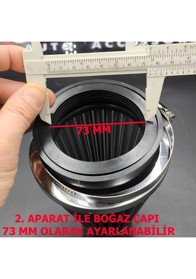 Açık Hava Filtresi Krom Kaplı 2 Aparatlı Gri Renk Huni Tip-90mm-73mm-60mm