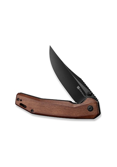 Sencut Vornix Guibourtia Wood Handle Black 9cr18mov Blade Kamp Çakı Kahverengi