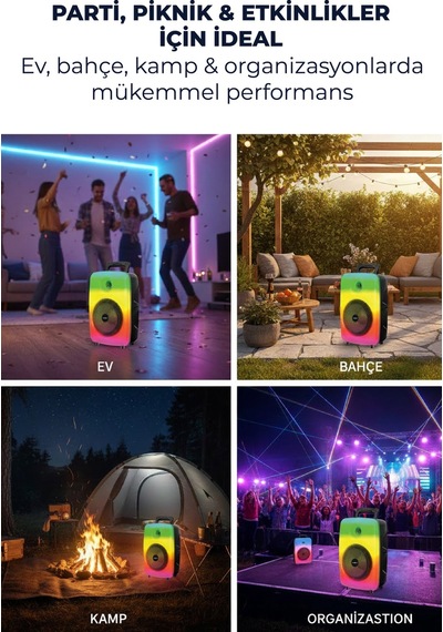 Gts-1802 Speaker Büyük Boy Işıklı Bluetooth Hoparlör 8 İnç Karaoke Mikrofon  Partiboy /aux/sd