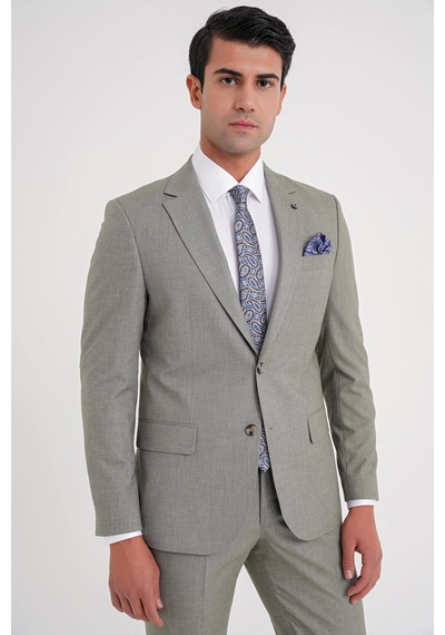 Efor Slim Fit Çift Yırtmaç Esnek Yün Nefti Takım Elbise Tk 918 Nefti