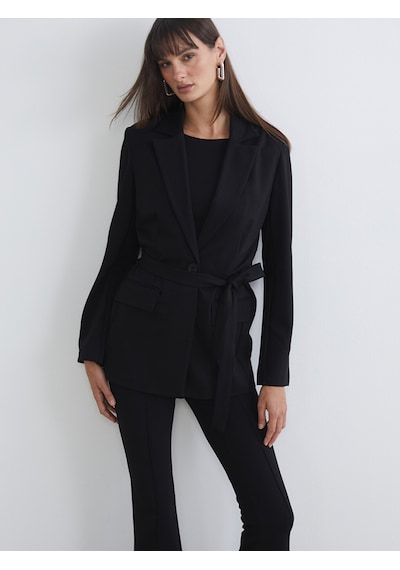 Lcw Vision Siyah Beli Kuşaklı Kadın Blazer Ceket