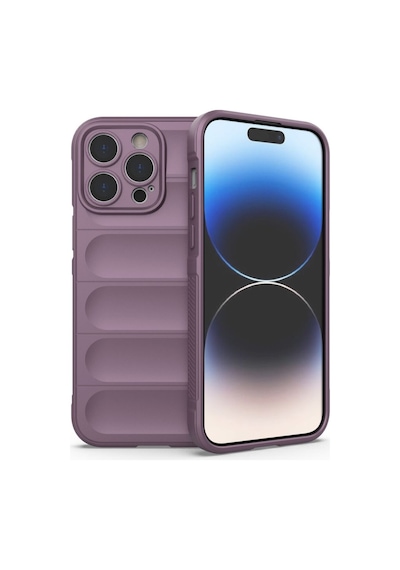 Apple iPhone Uyumlu 14 Pro Kılıf Elde Tutma Kolaylıkla Kaydırmaz Kenar Line Dizayn Optietnik Kapak Mor