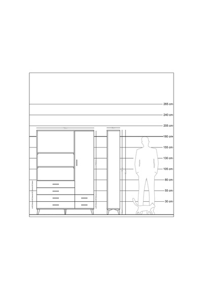 Arges Dolap 7 Raflı 6 Çekmeceli Tek Kapaklı 132x30x195 Çam-antrasit/antrasit Antrasıt/antrasıt Arges Dolap 7 Raflı 6 Çekmeceli Tek Kapaklı 132x30x195 Çam-antrasit/antrasit Antrasıt/antrasıt