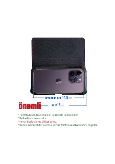 Apple Uyumlu iPhone 14 Pro Kılıfı Kemer Kılıf Kemere Takılan Bel Kılıfı
