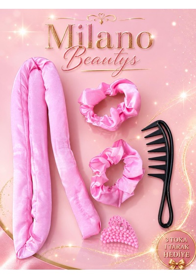 Milano Beautys Isısız Saç Şekillendirme Seti Saten Saç Sosisi Saç Bigudisi Seti/açma Tarağı Hediye Çoklu Renk