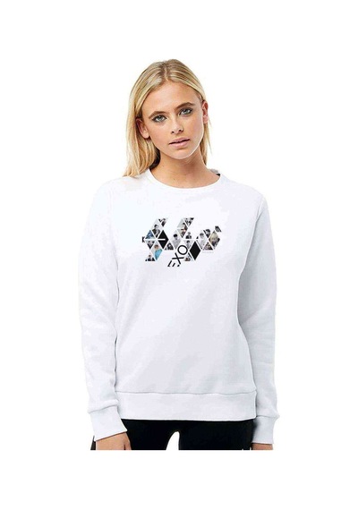 Exo Koreli K Pop Music Grup Baskılı Beyaz Kadın Sweatshirt