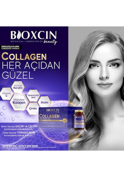 Beauty Collagen 30 Saşe 10.000 Mg Tip 1 Tip 3 Hidrolize Kolajen, Hyaluronik Asit, Vitamin C Ve Biotin İçeren Takviye Edici Gıda