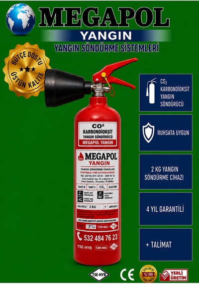 2 Kg Co/2 Karbondioksitli Yangın Tüpü