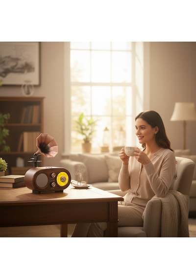 Rt-746 Nostaljik Gramafon Tasarım Radyo,trend Nostalji Radyo Bluetooth Özellikli
