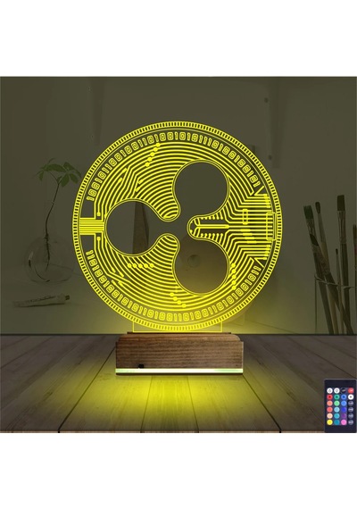 Luvivia Crypto Ripple Xrp Coin 3d Lamba - Masa Gece Lambası Şeffaf