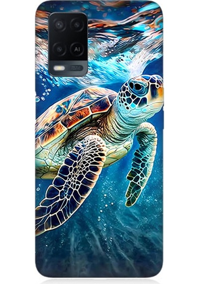 Oppo A54 Uyumlu Silikon Kılıf Deniz Kaplumbağası