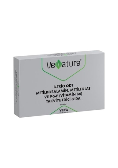 Venatura B-Trio Odt Metilkobalamin, Metilfolat ve P-5-P (Vitamin B6) Takviye Edici Gıda 30 Tablet