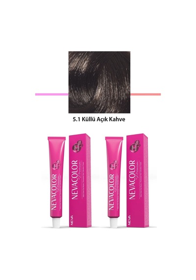 2 Li Set Premium 5.1 Küllü Açık Kahve - Kalıcı Krem Saç Boyası 2 X 50 G Tüp