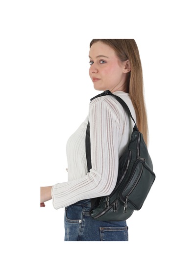 Nahitatyana Unisex Çok Cepli Hakiki Deri Freebag Bel Çantası Ve Omuz Çantası Haki - 121763658 Haki