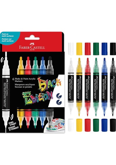 Faber-castell Be Shake&amp Paint Markör 6 Lı Klasik Çok Renkli