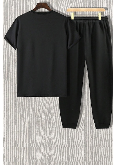 Uyguntarz Unisex Baseball Baskılı Eşofman Takımı Siyah