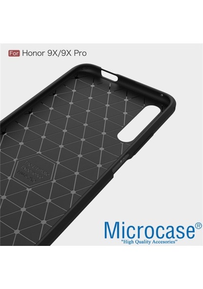 Huawei Honor 9X Brushed Carbon Kilif + Cam (Seç) 373231018