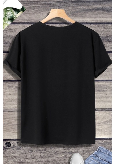 Unisex Tupac Coffee Baskılı T-shirt Siyah
