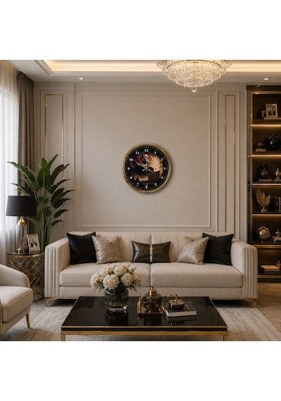 Büro Ev Ofis Hediyesi İçin 40cm Metalik Golden Zafer Ulu Önder Duvar Saati Diğer