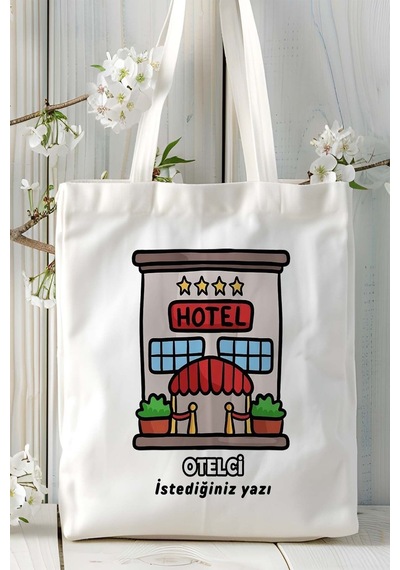 Art Hediye Otelci Baskılı Bez Omuz Çantası Kişiye Özel Model 14 Çok Renkli