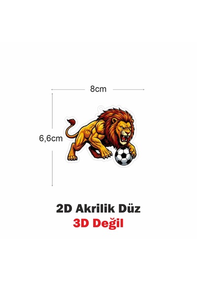 Araba Ayna Süsü, Araba Süsü, Çanta Aksesuarı - Aslan 2 - Pleksi Malzeme, Uv Baskılı - 041 8x6 Cm