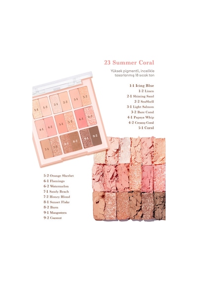 Dasique Mat Ve Işıltılı Renk Seçenekleri Sunan Far Paleti Shadow Palette 23 Summer Coral 23 Summer Coral