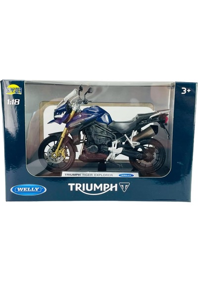 Göçmen Welly Triumph Tiger Explorer 1200 Touring Mavi Duylu 1:18 1/18 Metal Model Motosiklet Döküm Kutuda Yeni