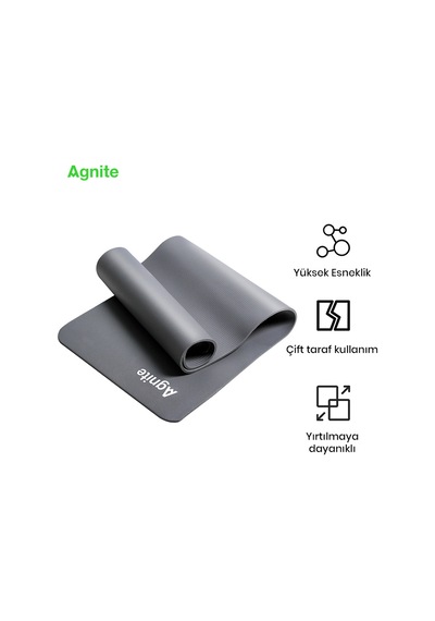 Agnıte Er201-gr Nbr Yoga Ve Egzersiz Matı 181 X 61 Cm 8 Mm Gri