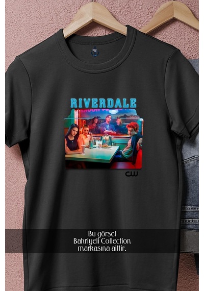 Oversize Riverdale Yabancı Dizisi Tasarımlı Unisex T-shirt Siyah
