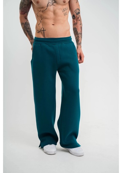 Tarzyeri Unisex Boru Paça Baggy Eşofman Pantolon - Koyu Deniz Yeşili 001