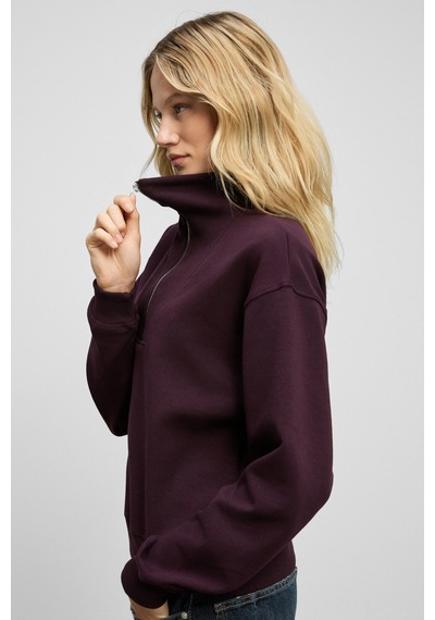 Grimelange Endora Kadın Yumuşak Polarlı Kumaşlı Yakası Fermuarlı Regular Bordo Sweatshirt Bordo Grimelange Endora Kadın Yumuşak Polarlı Kumaşlı Yakası Fermuarlı Regular Bordo Sweatshirt Bordo