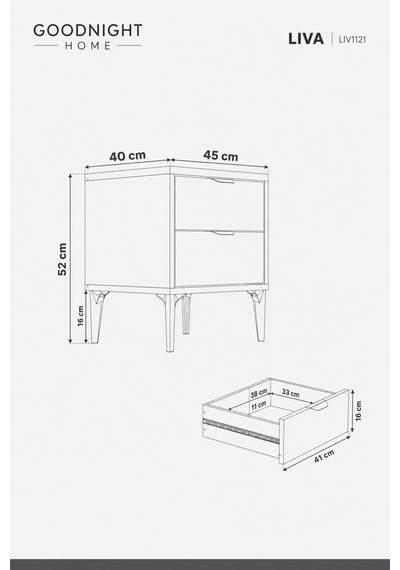 Home Liva 2 Çekmeceli Komodin 45x40x52 Cm Krem - 912181740 Krem Home Liva 2 Çekmeceli Komodin 45x40x52 Cm Krem - 912181740 Krem