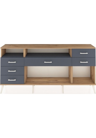 Arges Konsol 2 Raflı 6 Çekmeceli 176x30x83 Çam-antrasit/antrasit Antrasit/antrasit Arges Konsol 2 Raflı 6 Çekmeceli 176x30x83 Çam-antrasit/antrasit Antrasit/antrasit