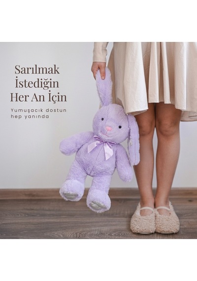50 Cm Tavşan Mor Çok Renkli